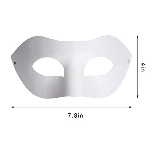 Yookat 14-Piece White Paintable Paper Art Masks - Mardi Gras Masquerade