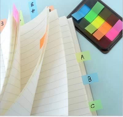 Neon Index Tabs and Sticky Notes for Students, 300 Pieces