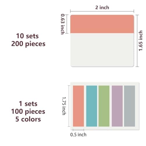 ELII Writable and Repositionable Colored Book Tabs (Pastel)