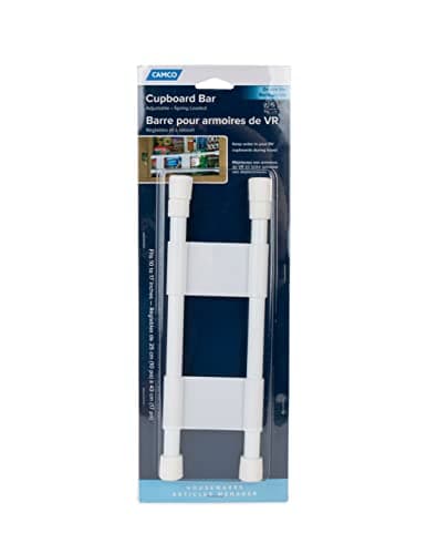 Camco RV Cupboard Double Bar | Adjustable Tension Bars