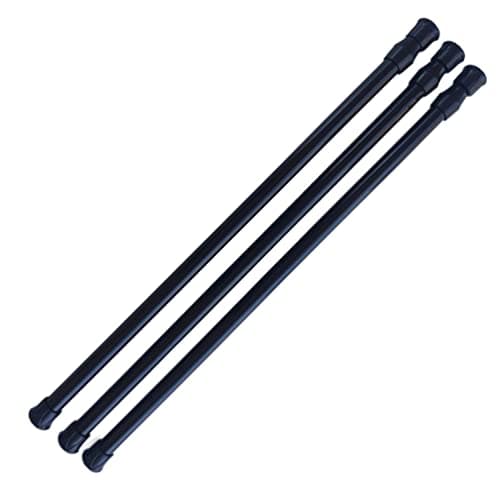 Adjustable Tension Curtain Rods for Windows, Cabinets, Closets (3-Pack)