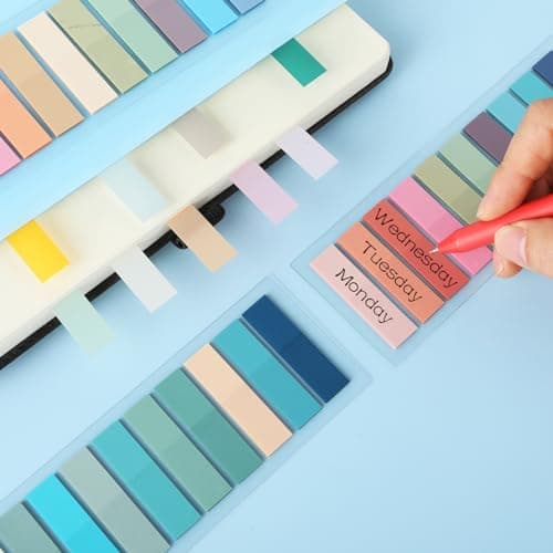 Colored Writable and Repositionable Book Flags Tabs for Reading Annotation