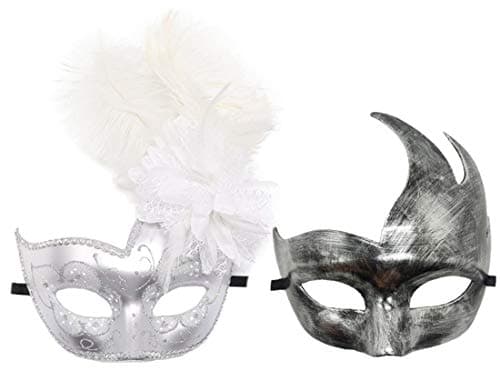Awlsyj Women's Feather Masquerade Mask
