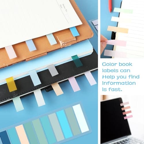 Colored Writable and Repositionable Book Flags Tabs for Reading Annotation