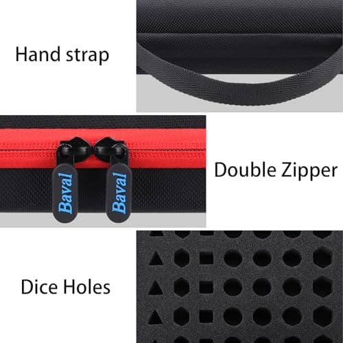 Bavel DND Dice Case with Detachable Sponge, D6 D20 Set for RPG, MTG, Table Games