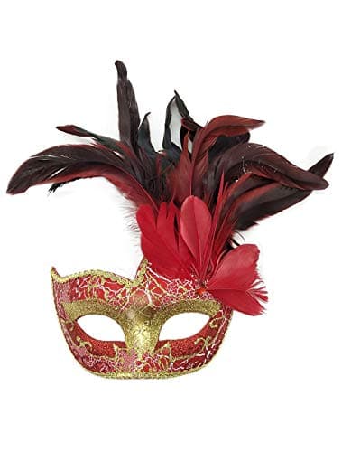 Awlsyj Women's Feather Masquerade Mask
