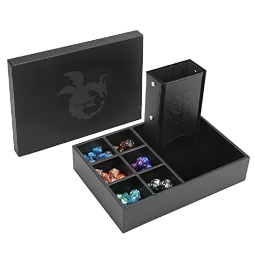 Compact 3-in-1 DND Dice Tray and Tower with Storage