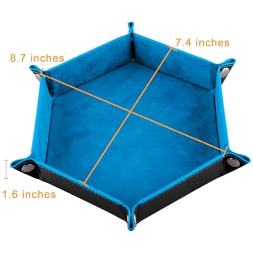 Compact Hexagon Dice Tray Folding PU Leather Dice Trays for Tabletop Games