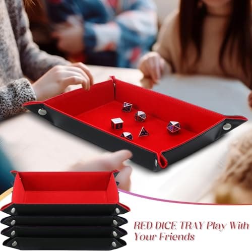 Poen Dice Tray 11.26 x 8.5 Inch Dice Tray for Rolling Rectangle Dice, 4 Colors