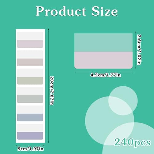 Bible Annotation Tabs - 240Pcs 6 Color Sticky Labels for Notebooks, Planners, File Folders
