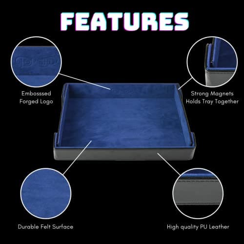 Forged Dice Co. 9.5 Inch Magnetic Folding Dice Tray - Portable Dice Tray for DND or D&D