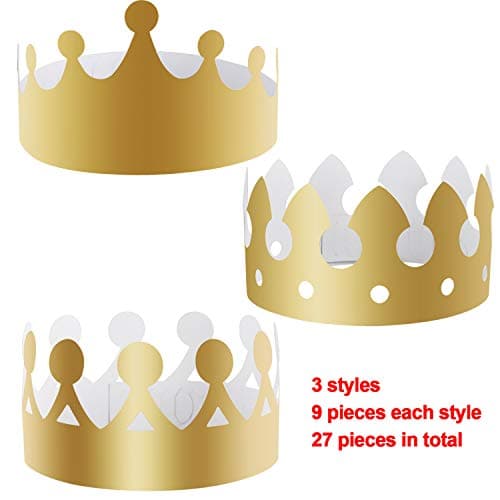 Golden Crown Party Hats for Celebrations