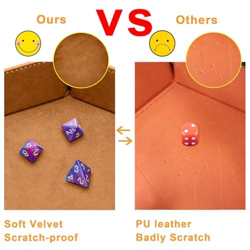 Compact Hexagon Dice Tray Folding PU Leather Dice Trays for Tabletop Games