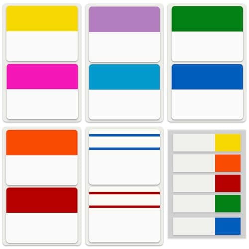 ELII Writable and Repositionable Colored Book Tabs (Pastel)