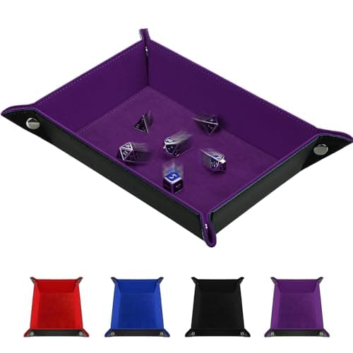 Poen Dice Tray 11.26 x 8.5 Inch Dice Tray for Rolling Rectangle Dice, 4 Colors