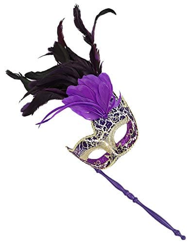 Awlsyj Women's Feather Masquerade Mask