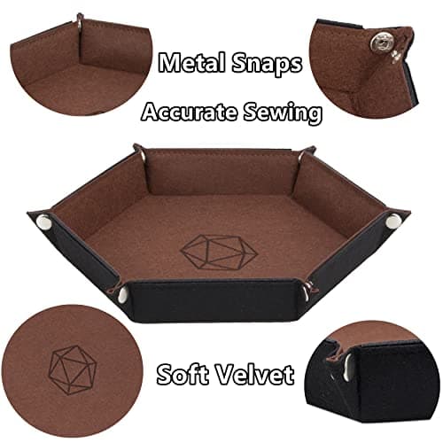 KISLANE Folding Hexagon Dice Tray for DND, RPG, MTG and Other Board Games