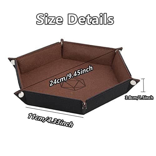 KISLANE Folding Hexagon Dice Tray for DND, RPG, MTG and Other Board Games