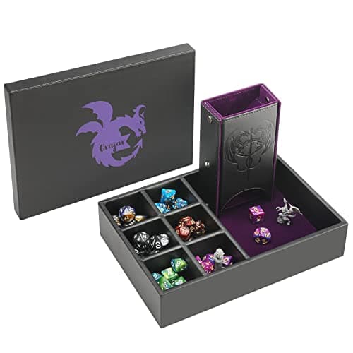 Compact 3-in-1 DND Dice Tray and Tower with Storage