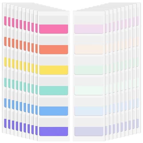 Sticky Index Tabs for Reading Notes and File Organization, Colored and Writable (1 inch)