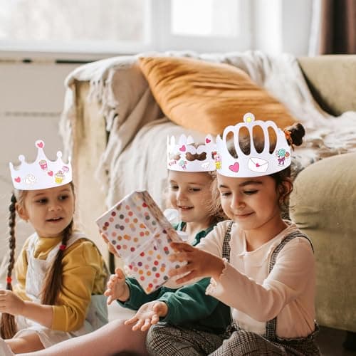 Kids Princess Queen White DIY Paper Crowns