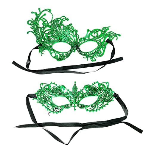 Honbay 2PCS Mysterious Lace Masks for Masquerade Events