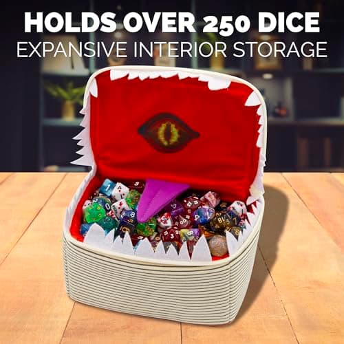 CASEMATIX Mimic Spell Book Dice Case - 7" RPG Holder for 250 Dice