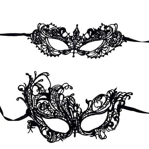 Honbay 2PCS Mysterious Lace Masks for Masquerade Events