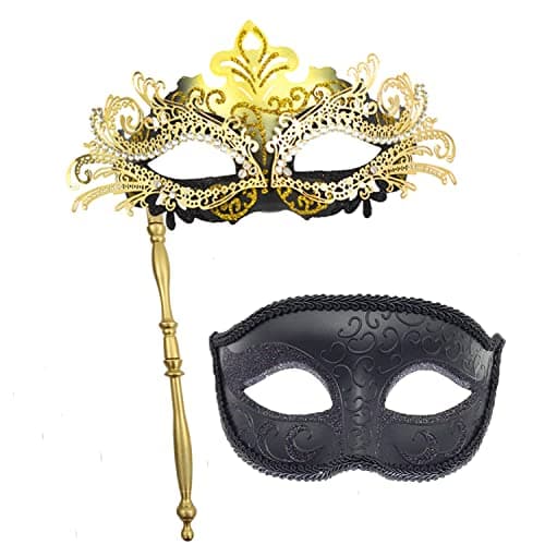 Couple Masquerade Masks for Venetian Party, Christmas Festival