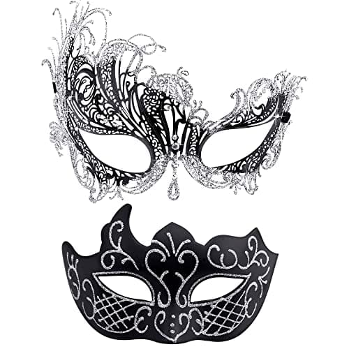 Couple Masquerade Masks for Halloween and Mardi Gras