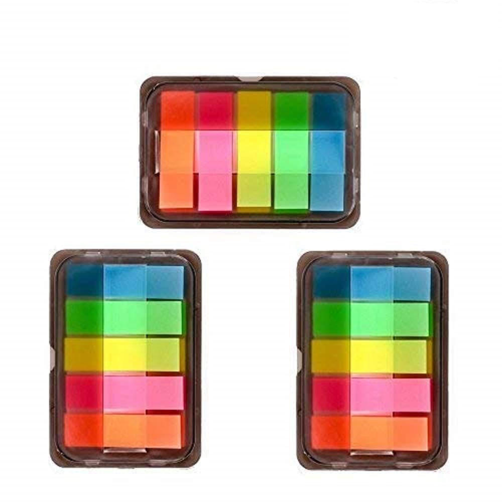 Neon Index Tabs and Sticky Notes for Students, 300 Pieces