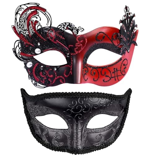 Couple Masquerade Masks for Halloween and Mardi Gras