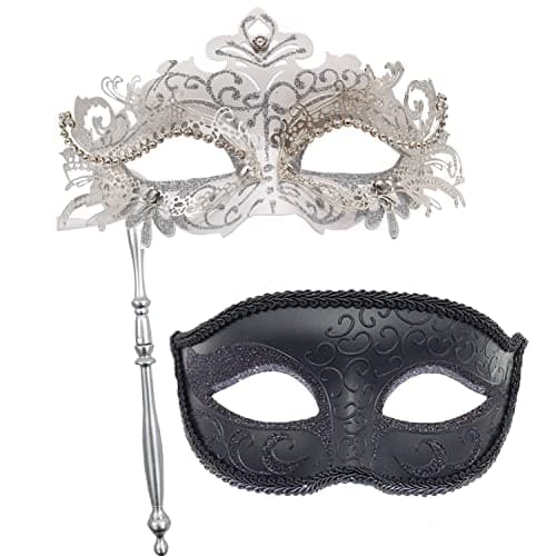 Couple Masquerade Masks for Venetian Party, Christmas Festival