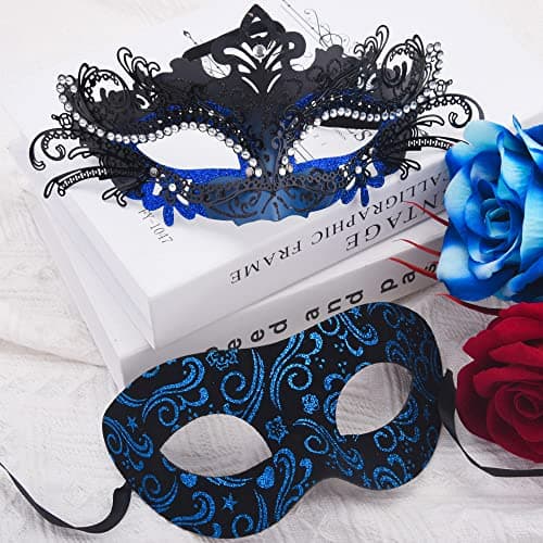 Couples Masquerade Metal Venetian Masks