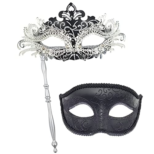 Couple Masquerade Masks for Venetian Party, Christmas Festival