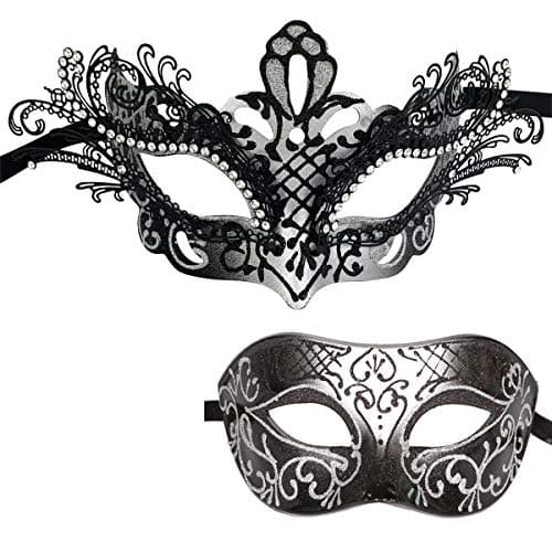 Couple Masquerade Metal Masks for Halloween and Mardi Gras