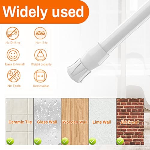 Adjustable Spring Curtain Rods for Kitchen, Bathroom, Wardrobe, and More