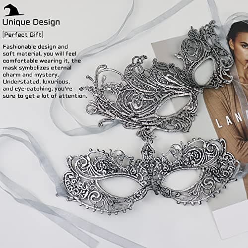 FunMular Women's & Couples Lace Masquerade Masks for Carnival & Halloween