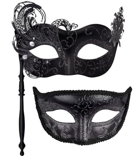 Masquerade Masks for Couples at Halloween Party - SIQUK