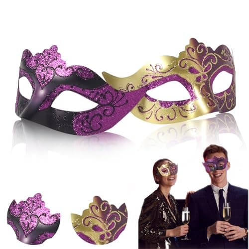 Couples Masquerade Mask Set for Venetian Party, Halloween Costume, Mardi Gras, Prom Ball