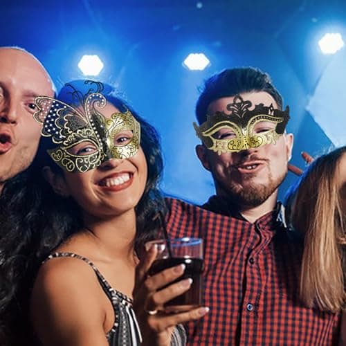 Couples Masquerade Mask Set for Venetian Party, Halloween Costume, Mardi Gras, Prom Ball