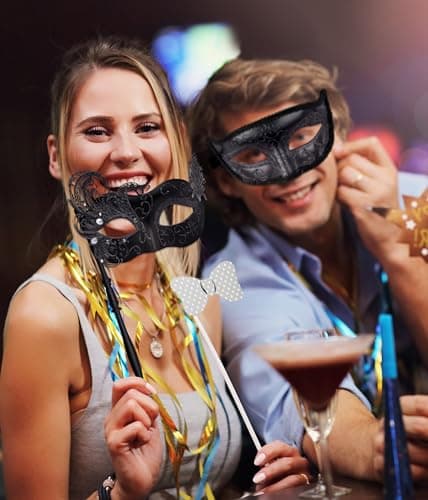 Masquerade Masks for Couples at Halloween Party - SIQUK
