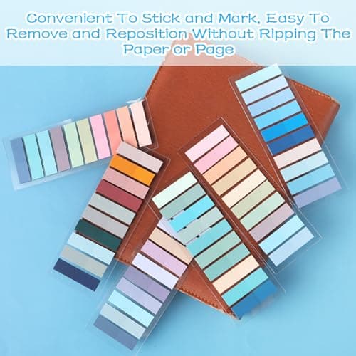Colored Writable and Repositionable Book Flags Tabs for Reading Annotation