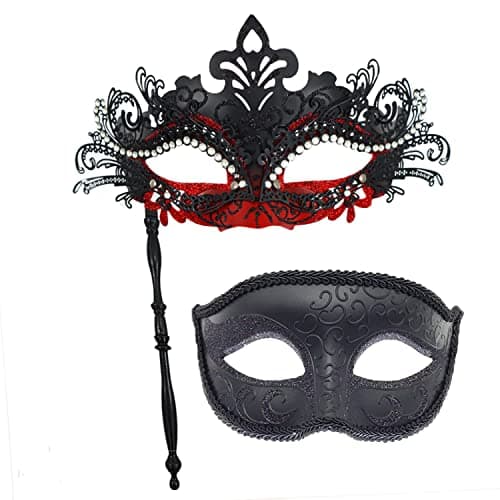 Couple Masquerade Masks for Venetian Party, Christmas Festival