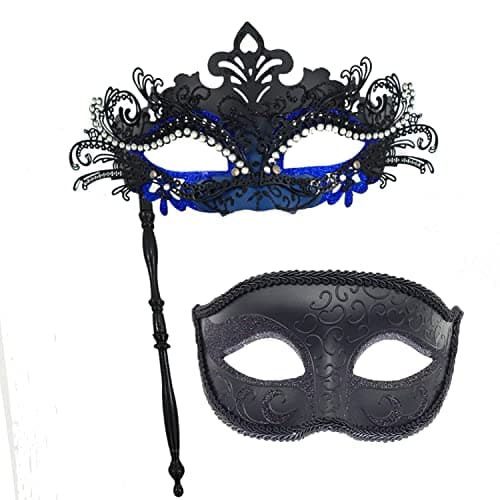 Couple Masquerade Masks for Venetian Party, Christmas Festival