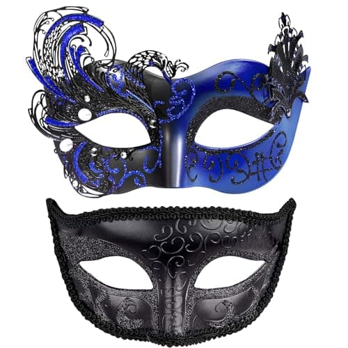 Couple Masquerade Masks for Halloween and Mardi Gras