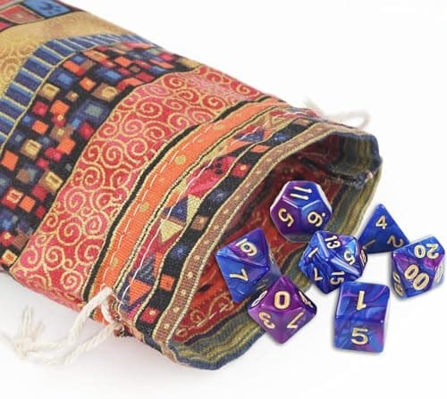 Streamlined Drawstring Dice Bag for D&D Players and Jewelry Storage - 4 Pieces