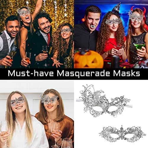 FunMular Women's & Couples Lace Masquerade Masks for Carnival & Halloween