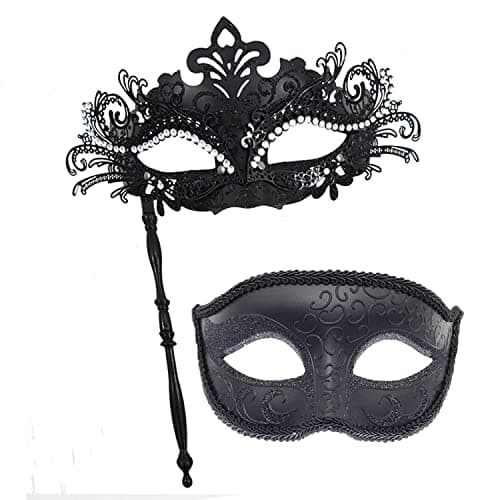 Couple Masquerade Masks for Venetian Party, Christmas Festival