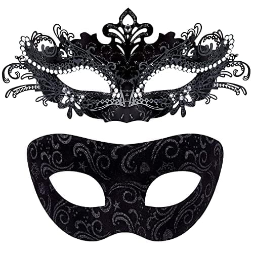 Couple Masquerade Masks for Halloween and Mardi Gras